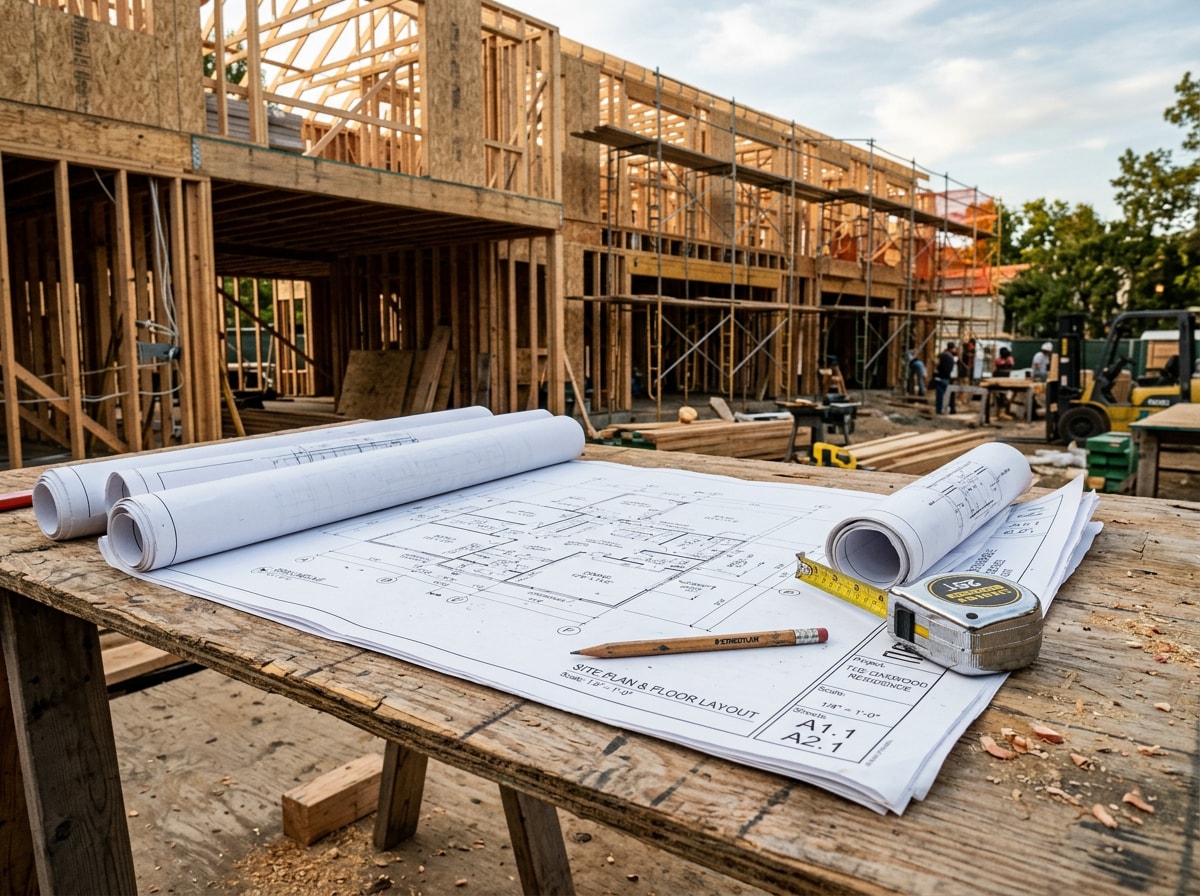Owner's representative reviewing blueprints alongside a contractor during a Las Vegas construction project