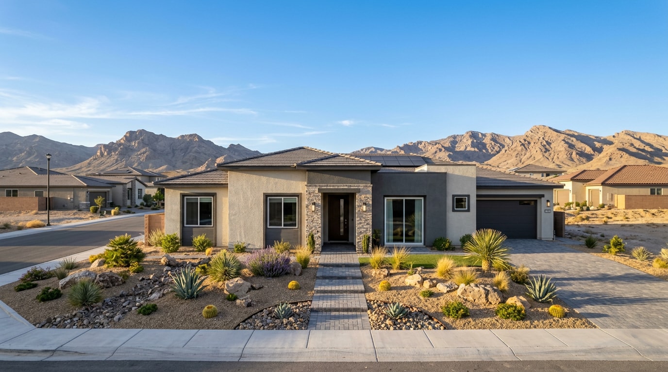 New residential home construction in a Boulder City, NV subdivision New residential home construction in a Boulder City, NV subdivision