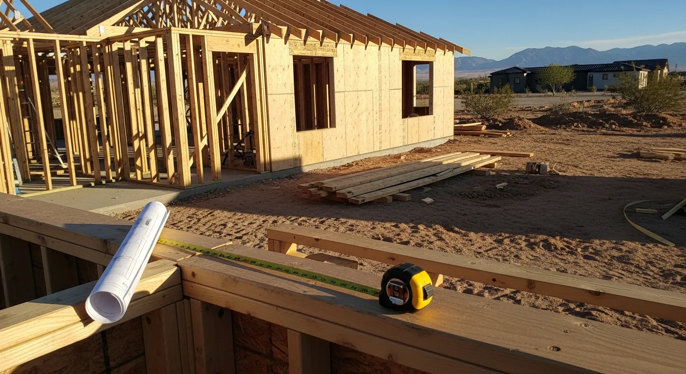 A newly completed detached guest house in a Henderson, Nevada backyard, featuring a private entrance, stucco exterior, and desert-appropriate landscaping. The structure sits separate from the main home on a single-family residential lot.